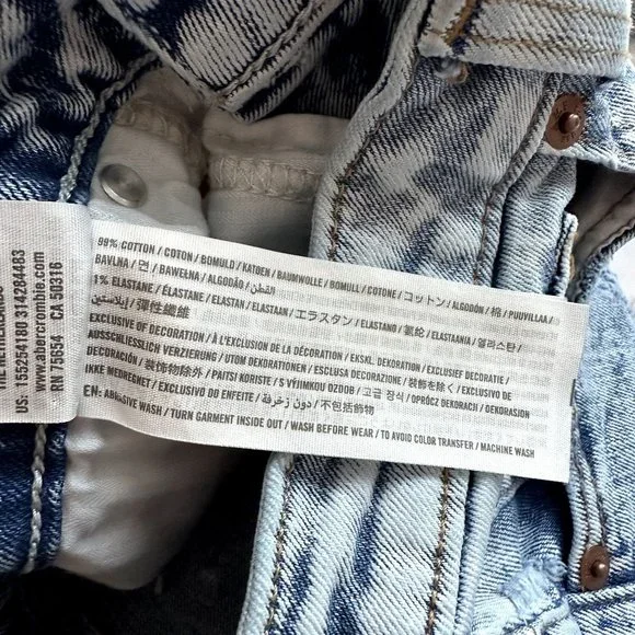 Abercrombie & Fitch Simone High Rise Slim Jeans in Acid Wash - Picture 7 of 10